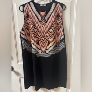 Zara Geometric Patterned Black Dress